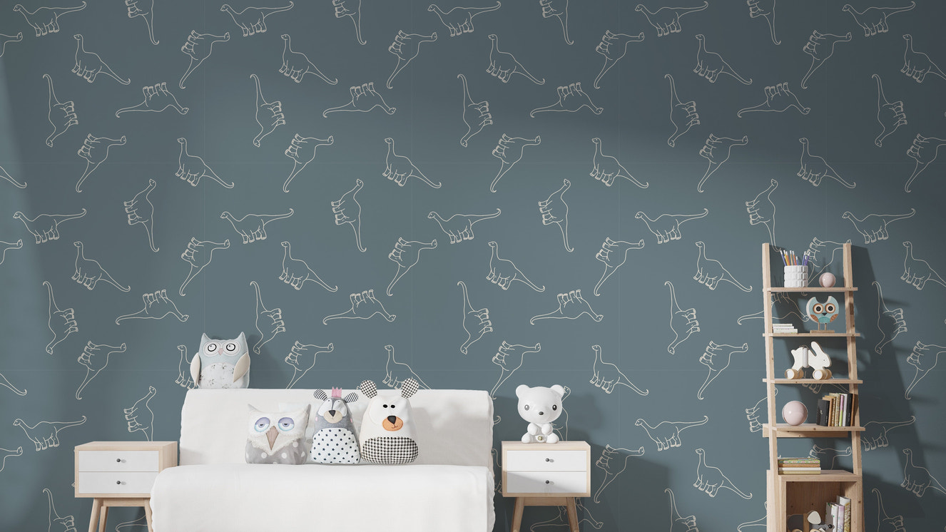 Minimalistic dinosaur wallpaper for kids