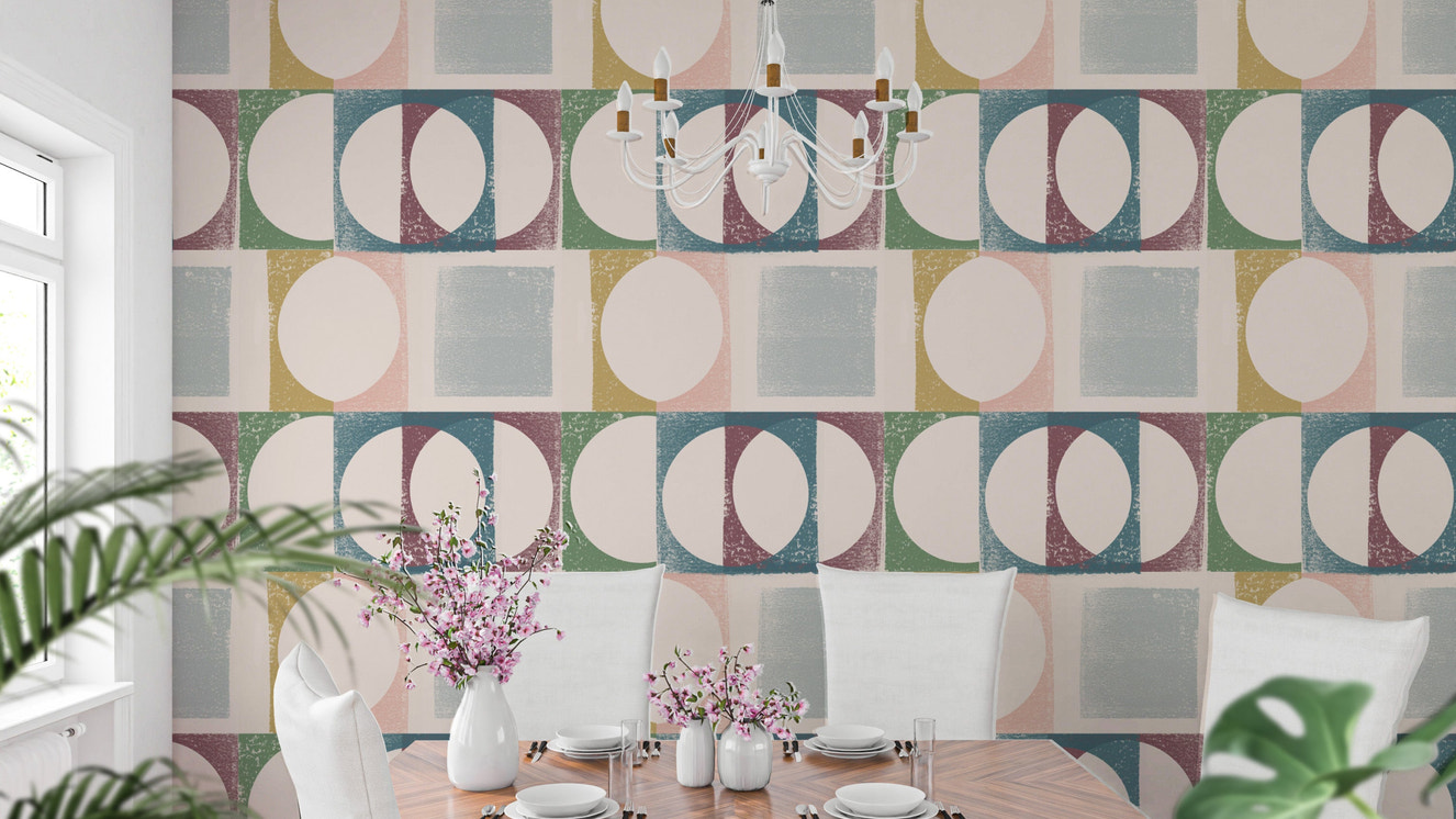 Stylish Modern Italian Villa Pink Blush AB Wallpaper
