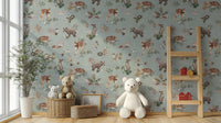 Scandinavian baby animal wallpaper decor
