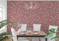 Create a serene space with Space Voyage Rose Wallpaper