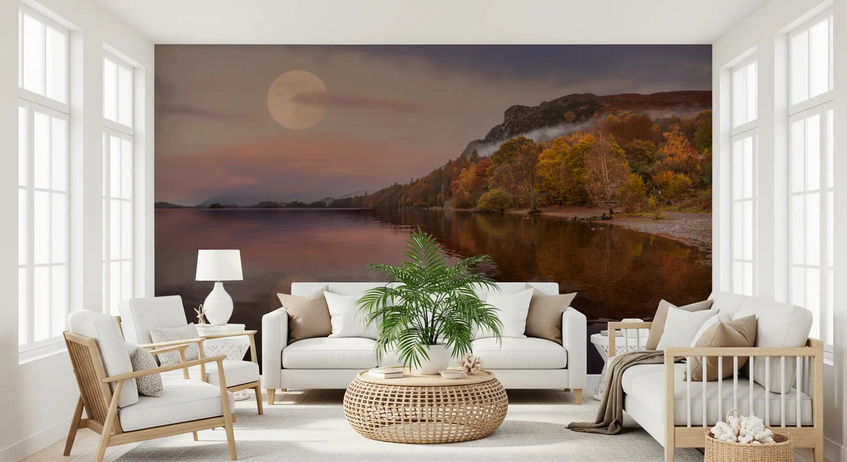 Ethereal Autumn Forest at Twilight Wall Mural
