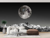 Black and White Moonlight Wallpaper Mural - Giffywalls