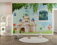 Fairytale princess castle wall mural
