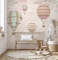 Ballons in the Sky Kids Room Wallpaper Mural - Giffywalls