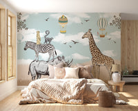 Savannah Animals Kids Room Wallpaper Mural - Giffywalls