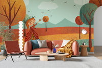 Barbie landscape fairy girl autumn mural design