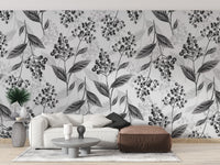 Grey Olives Leaves Mural Wallpaper Mural - Giffywalls