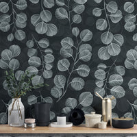 Eucalyptus Gray Leaves wallpaper mural