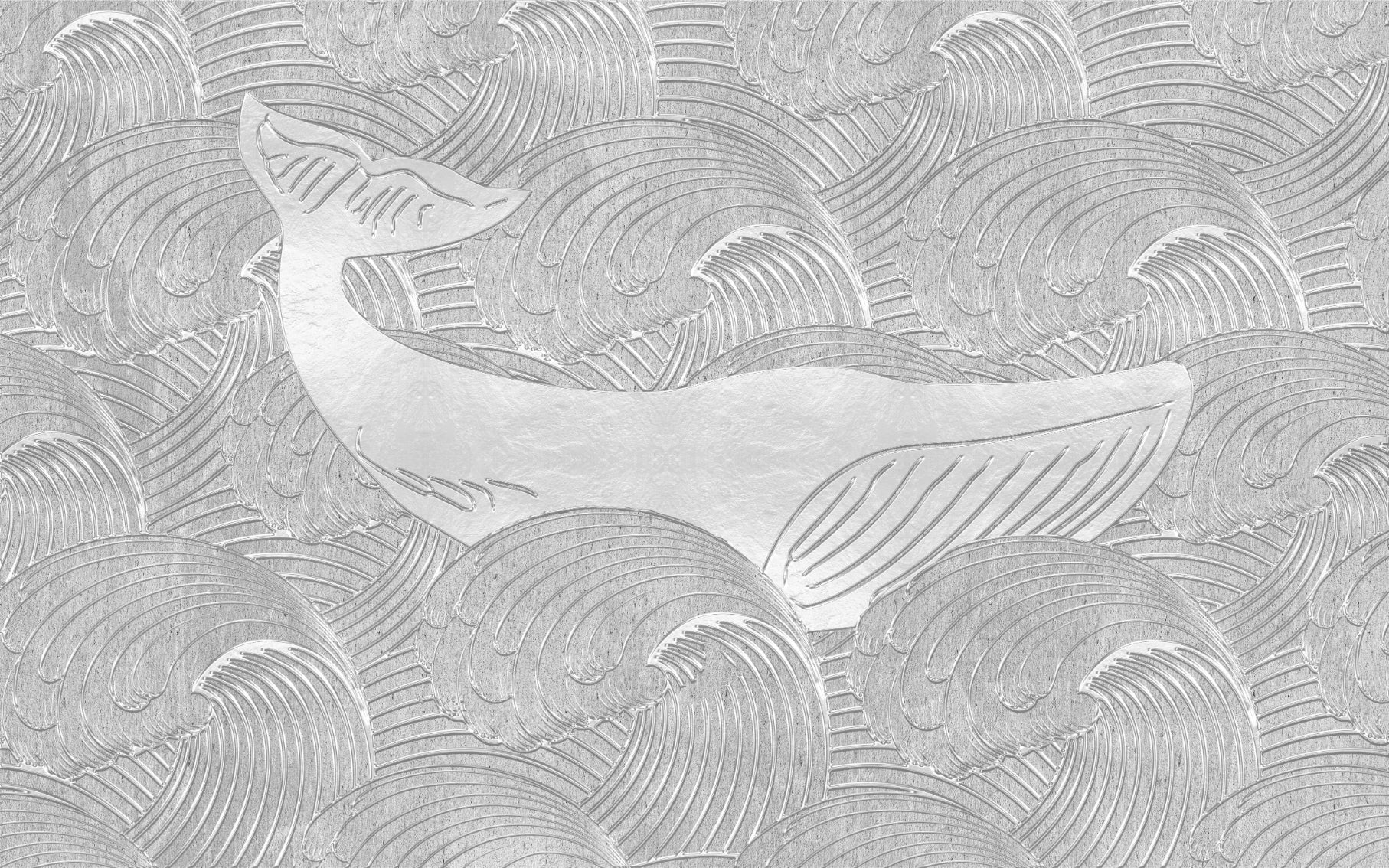 Silver Whale Handmade Kids Wallpaper Mural