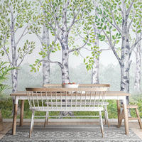 Watercolor wood wallpaper mural for kids' rooms