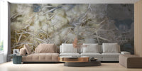 Facinating White Reed Artistic Wallpaper Mural - Giffywalls
