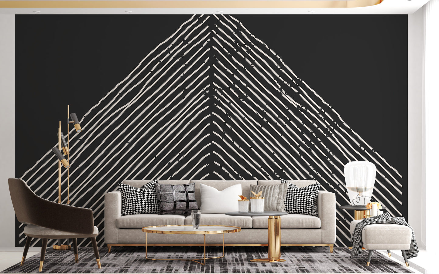 Abstract Triangle Mountain Wallpaper Mural - Giffywalls