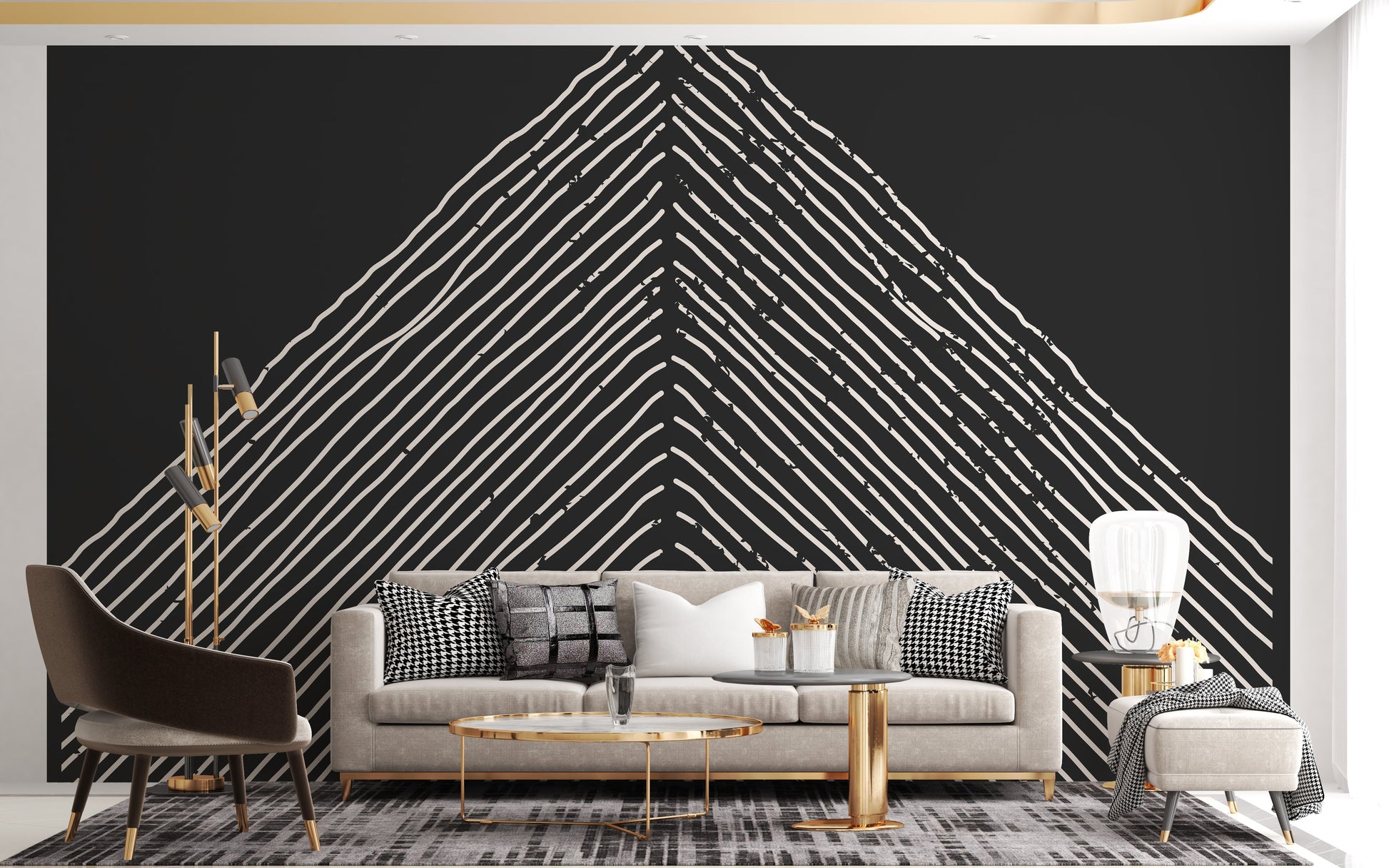 Abstract Triangle Mountain Wallpaper Mural - Giffywalls