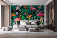 Fancy Flamingos Wallpaper Mural - Giffywalls