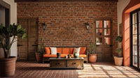 Red Brick Grunge Wallpaper Mural - Giffywalls
