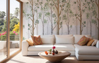 Forest Green Watercolor Wallpaper Mural