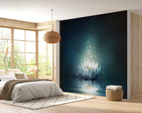 Beautiful white lily wallpaper mural for rooms