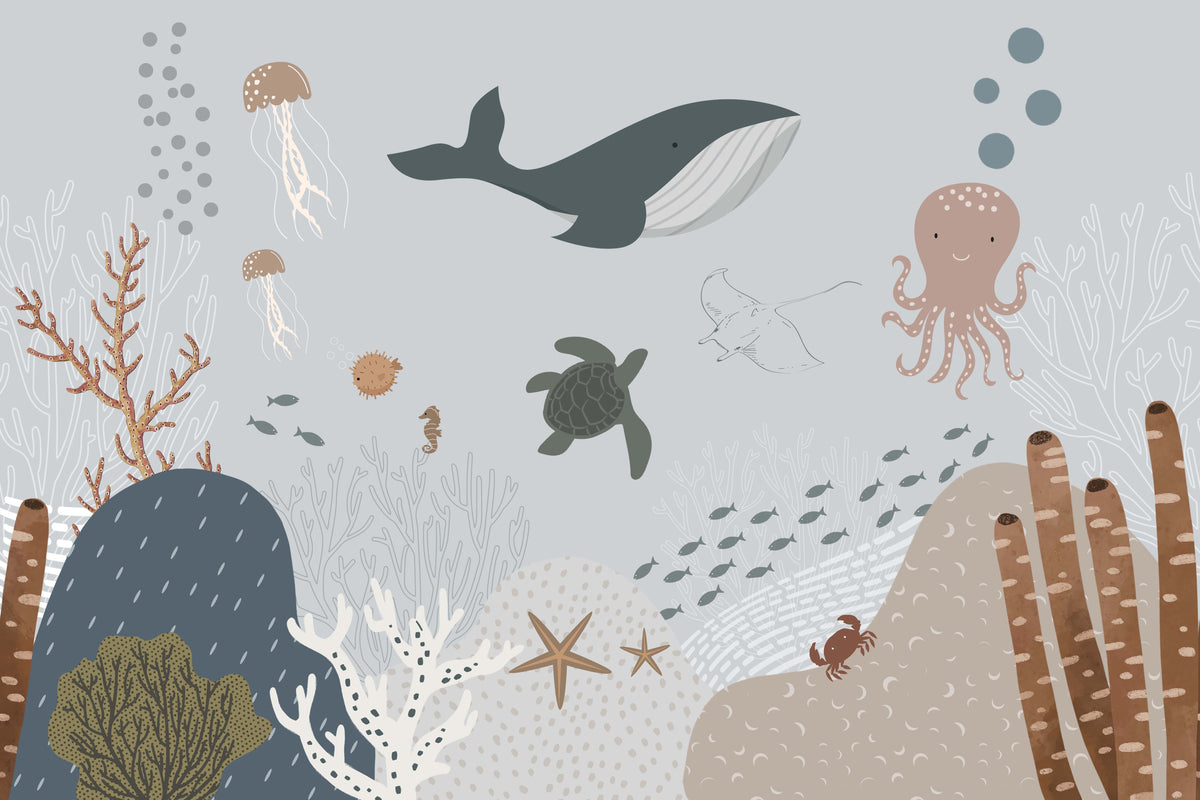 Whale Wallpaper for Walls in your room — zoomed