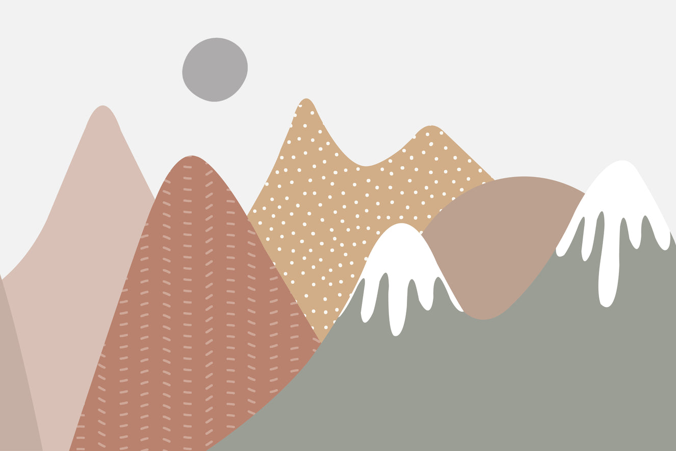Mountain Scenery Nursery Room Wallpaper