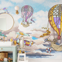 Hot air balloon ride wallpaper for décor