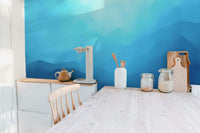 Indigo landscape wallpaper mural - Giffywalls
