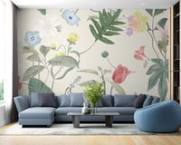 Vintage wildflowers wallpaper mural - Giffywalls