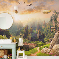 Peaceful nature kingdom mural wallpaper for rooms
