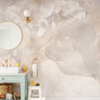 Trendy beige onyx mural wallpaper for rooms

