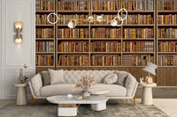 Library Bookcase wallpaper mural - Giffywalls