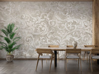 Elegant floral beige wallpaper for interiors
