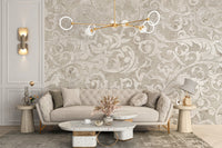 Timeless beige floral pattern wall murals
