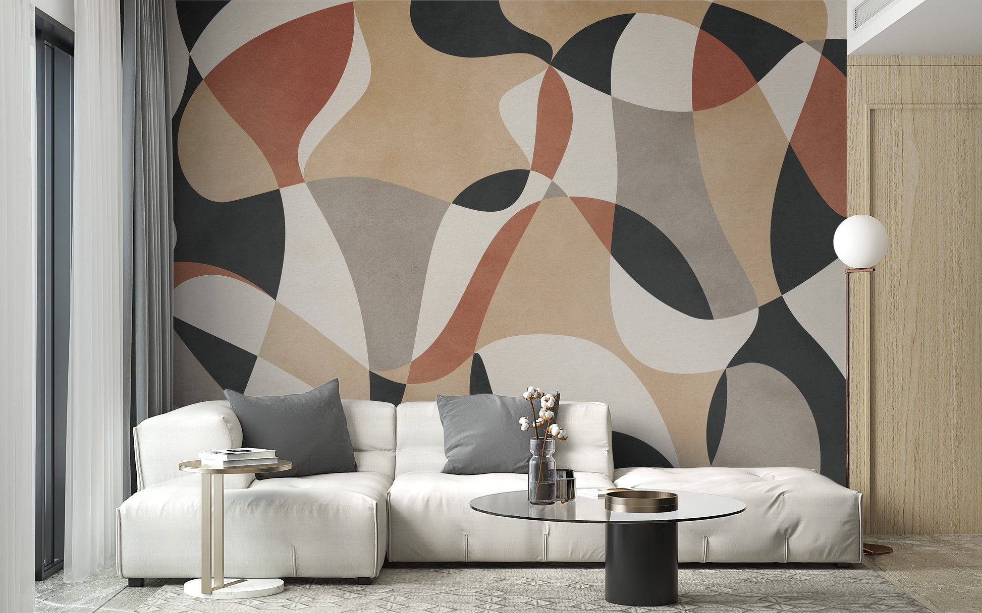 Geometric Abstract Art Pattern Wallpaper Wall Murals in India
