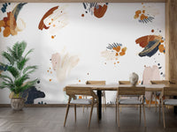 Artistic navy wallpaper with dynamic brush patterns