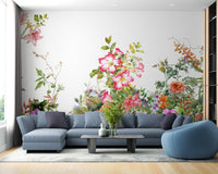 Watercolor Painting Leaves & flower Wallpaper - Giffywalls