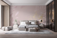 Pastel Dusty Pink Gold Wallpaper Mural - Giffywalls