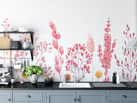 Watercolor Ears of Dried Flowers Wallpaper Murals - Giffywalls