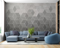 Geometric hexagonal pattern wallpaper design