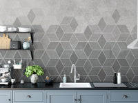 Hexagon Cement Wall Tiles Wallpaper Mural - Giffywalls