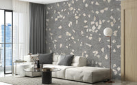 Gray Terrazzo Tile Wallpaper Mural - Giffywalls