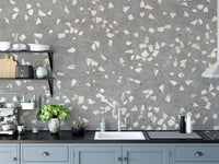 Modern gray terrazzo wallpaper elegance
