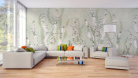 Hanging Flower on Green wallpaper murals - Giffywalls