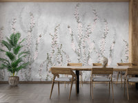 White Colour Flower Branches Peel and Stick Wallpaper Murals - Giffywalls
