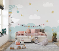 Clouds and Moon Wallpaper Murals - Giffywalls