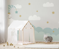 Clouds and Moon Wallpaper Murals - Giffywalls