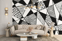 Black and white geometric wallpaper