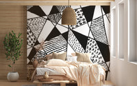 Bold black and white wallpaper mural 