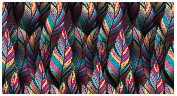 Tropical Feather Fantasy Wallpaper in your room — zoomed