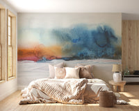 acrylic watercolor flow painting Stick on wallpaper