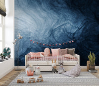 Dark Blue Watercolor Wallpaper Murals - Giffywalls