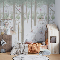 Watercolour Forest Animals Kids Wallpaper Murals - Giffywalls